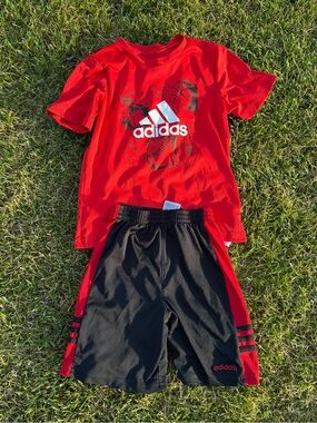 Boys Red Adidas Set